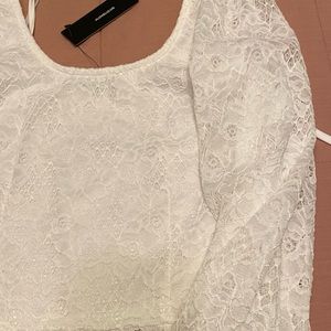 White Lace Crop Top